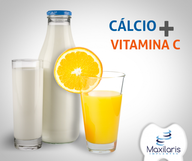Vitamina C e Cálcio para saúde oral